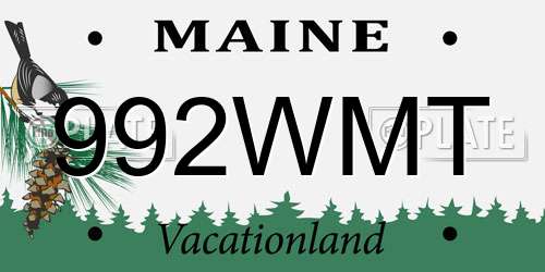 992WMT Maine License Plate