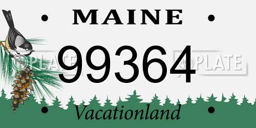 99364 Maine License Plate