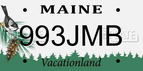 993JMB Maine License Plate