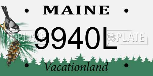 9940L Maine License Plate
