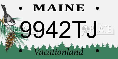 9942TJ Maine License Plate
