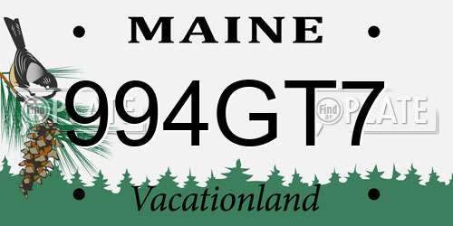 994GT7 Maine License Plate