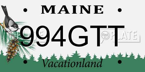994GTT Maine License Plate