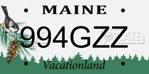 994GZZ Maine License Plate