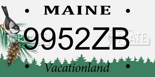 9952ZB Maine License Plate