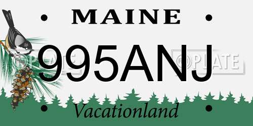 995ANJ Maine License Plate