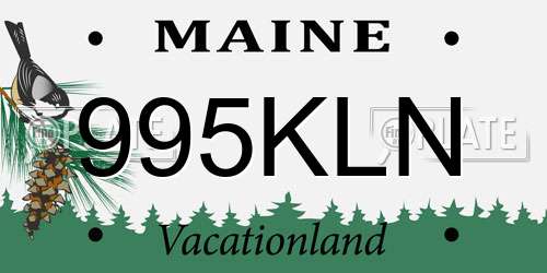 995KLN Maine License Plate