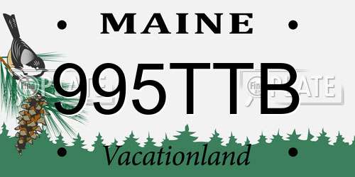 995TTB Maine License Plate