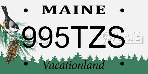 995TZS Maine License Plate