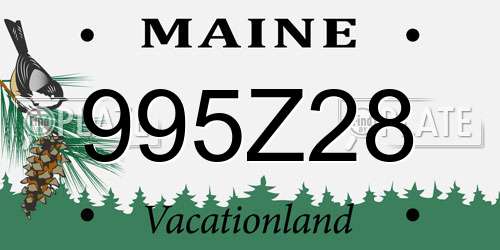 995Z28 Maine License Plate