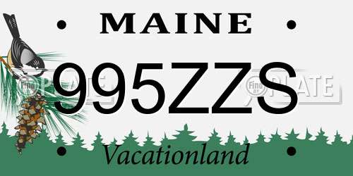 995ZZS Maine License Plate