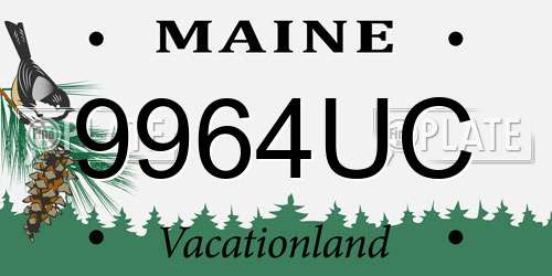 9964UC Maine License Plate