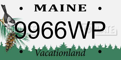 9966WP Maine License Plate