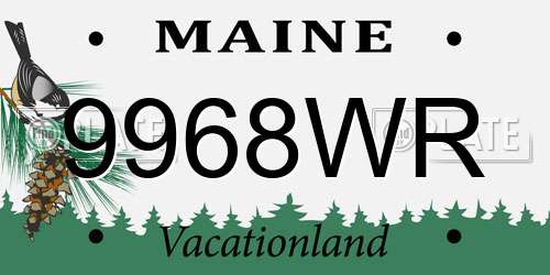 9968WR Maine License Plate