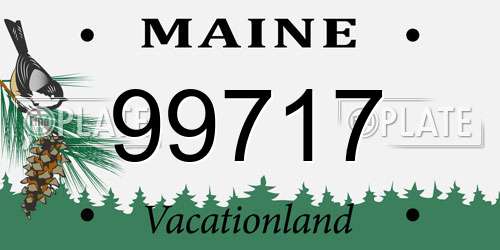99717 Maine License Plate