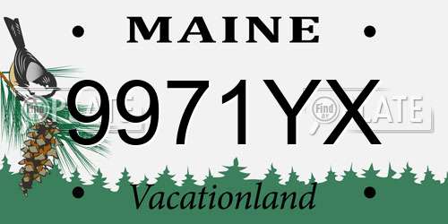 9971YX Maine License Plate