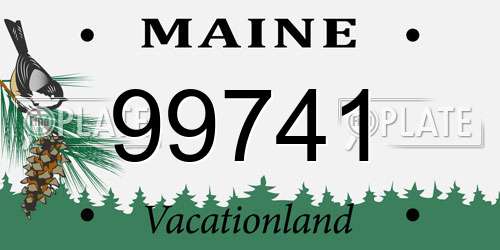 99741 Maine License Plate