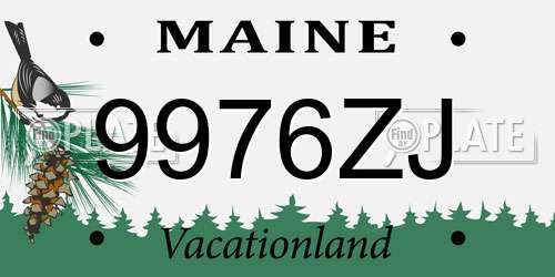 9976ZJ Maine License Plate