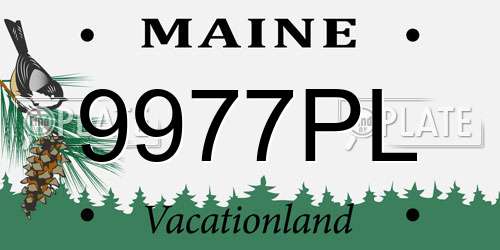 9977PL Maine License Plate