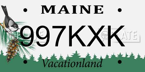 997KXK Maine License Plate