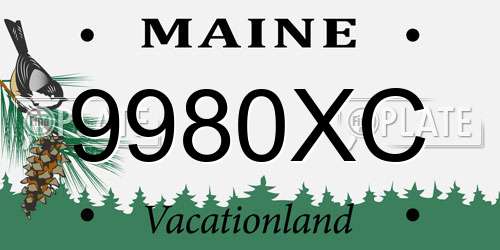 9980XC Maine License Plate
