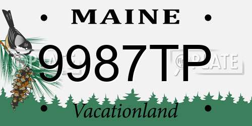 9987TP Maine License Plate