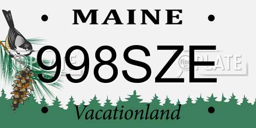 998SZE Maine License Plate