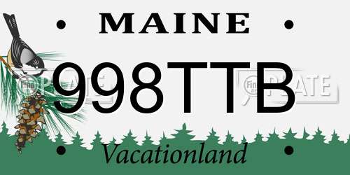 998TTB Maine License Plate