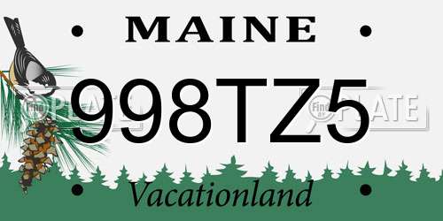 998TZ5 Maine License Plate