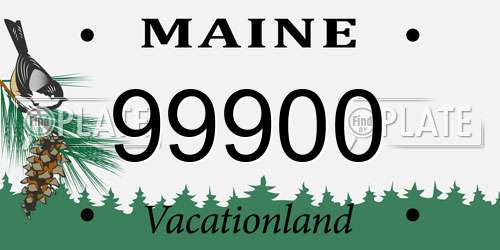 99900 Maine License Plate