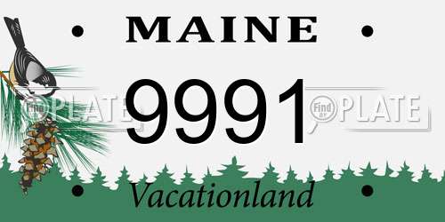 9991 Maine License Plate