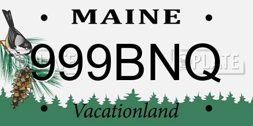 999BNQ Maine License Plate