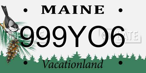 999YO6 Maine License Plate