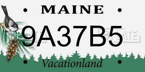 9A37B5 Maine License Plate