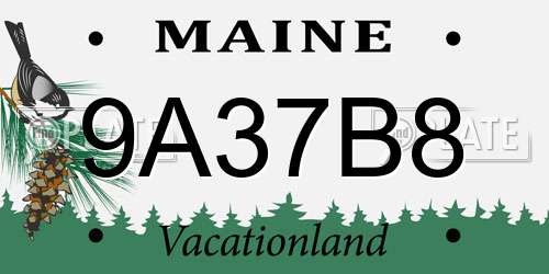9A37B8 Maine License Plate