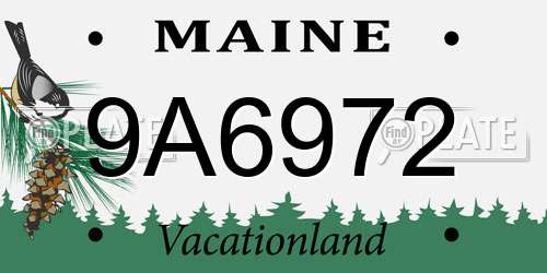 9A6972 Maine License Plate