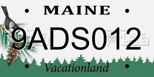 9ADS012 Maine License Plate