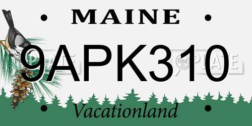 9APK310 Maine License Plate