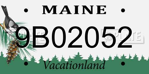 9B02052 Maine License Plate