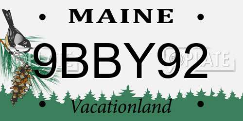 9BBY92 Maine License Plate
