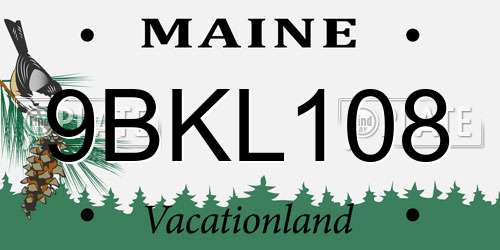 9BKL108 Maine License Plate