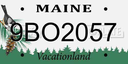 9BO2057 Maine License Plate