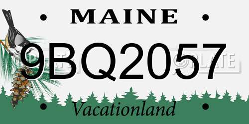 9BQ2057 Maine License Plate