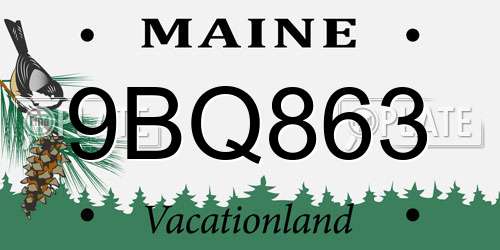 9BQ863 Maine License Plate