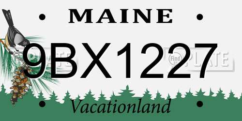 9BX1227 Maine License Plate