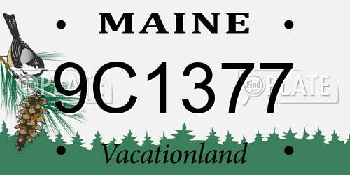 9C1377 Maine License Plate