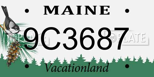 9C3687 Maine License Plate