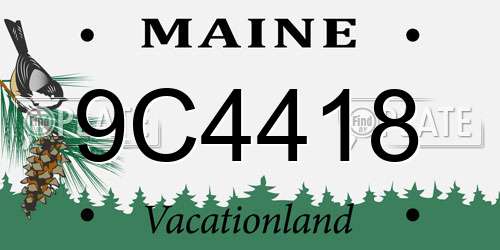 9C4418 Maine License Plate