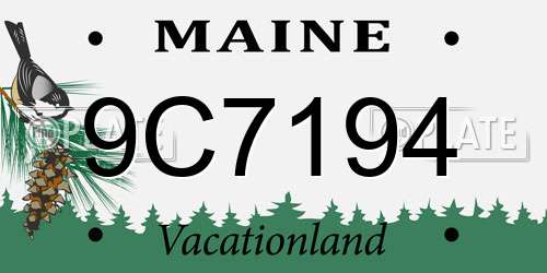 9C7194 Maine License Plate