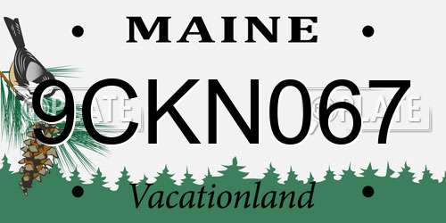 9CKN067 Maine License Plate